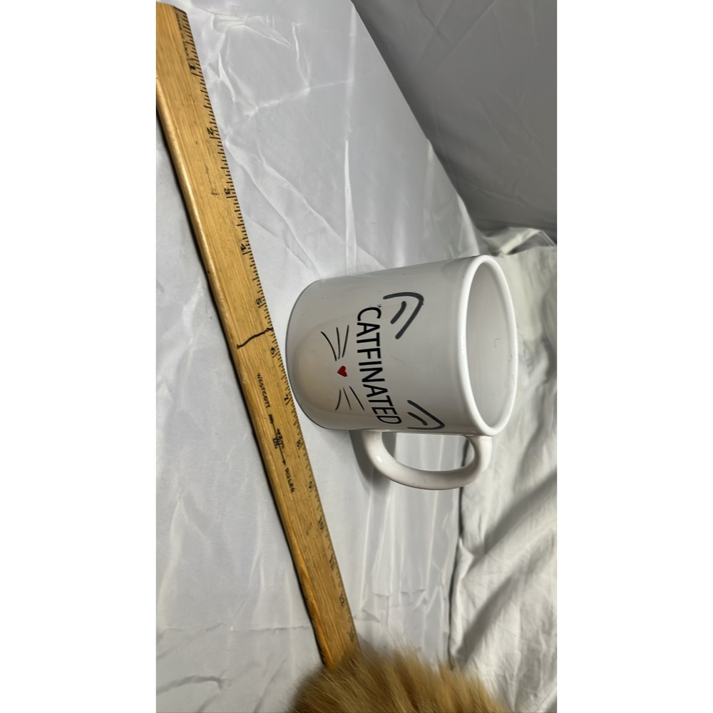 Royal Norfolk Catfinated Coffee Mug White Cat Whiskers Tea Cup 12 oz